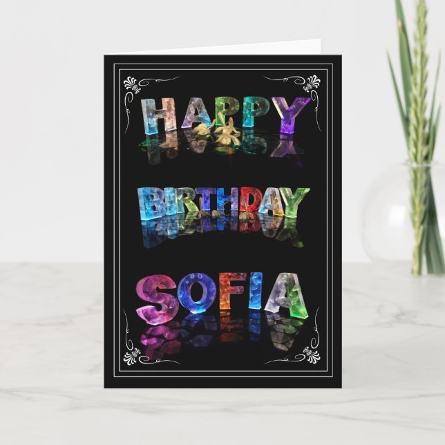 Sofia -  Name in Lights greeting card (Photo) (Front)