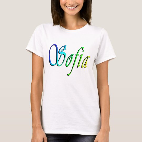 Sofia, Name, Logo, Ladies White T-shirt