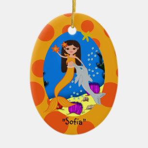 Sofia Orange Mermaid Ornament