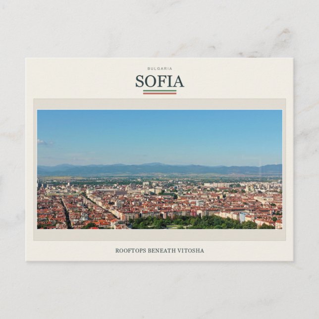 Sofia Rooftops beneath Vitosha Postcard (Front)
