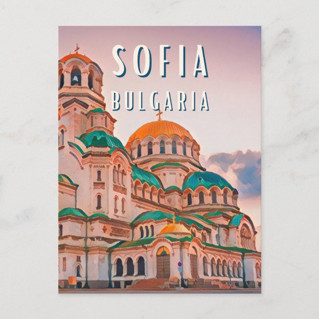 Sofia, the city of Bulgarian contrasts Postcard (Front)