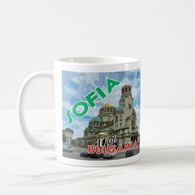 Sofia, Visit Bulgaria I Love Coffee Mug (Left)