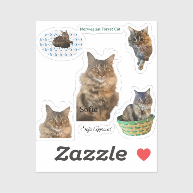 Sofie approved Norwegian Forest Cat Vinyl Stickers (Sheet)