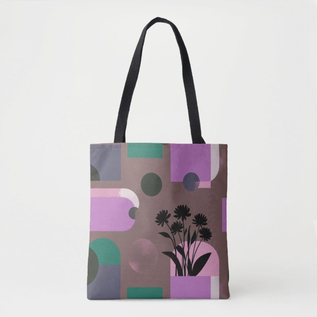 Soft Abstract Floral Collage Tote Bag (Front)