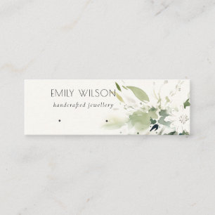 Soft Abstract Floral Earring Hoop Loop Display Mini Business Card