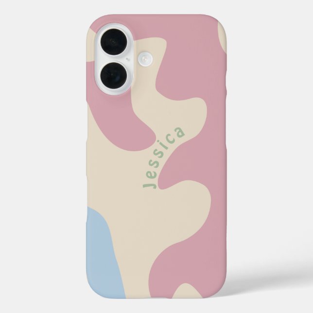 Soft Abstract Organic Shaped Personalised Name Case-Mate iPhone Case (Back)