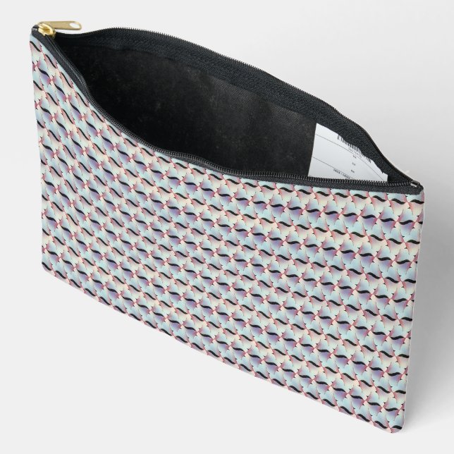 Soft Abstract Wave Pattern Design 1307 Accessory Pouch (Open)