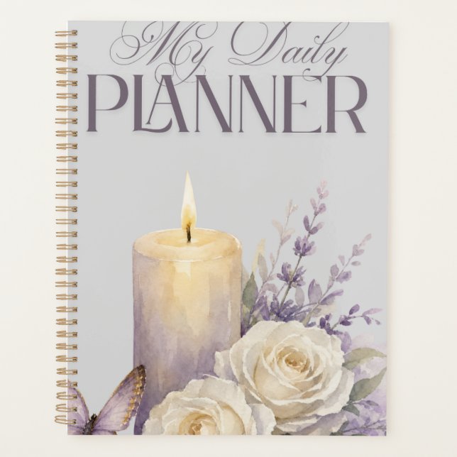 Soft Aesthetic "My Daily Planner" with Candle Planner (Front)