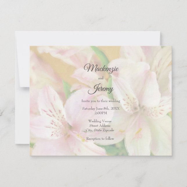 Soft Alstromeria Painting Invitation (Front)
