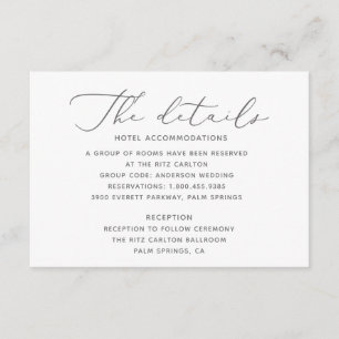 Soft and Elegant Wedding Details Card