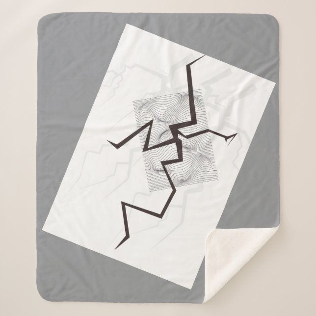 Soft and harmonious lines sherpa blanket (Front)