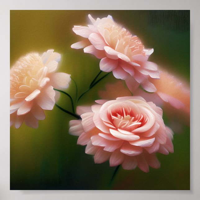 Soft and light pink roses poster (Front)