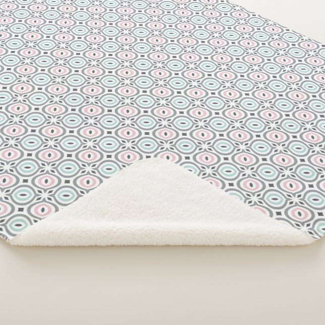 Soft and Modern Pastel Geometric Pattern Sherpa  Blanket (3/4)