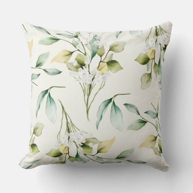 Soft and Pretty Botanical Design  Cushion (Front)