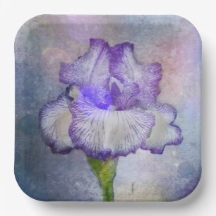 Soft and Pretty Iris Paper Plate