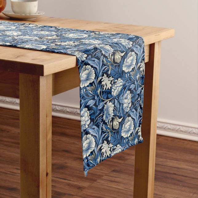 Soft and Subtle: French Blue Finds Long Table Runner (In Situ)
