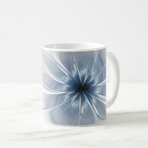 Soft and tenderness blue fractal fantasy flower coffee mug