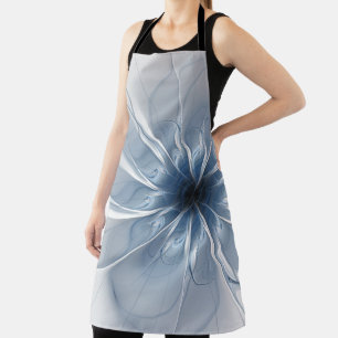 Soft and tenderness blue fractal fantasy flower cu apron