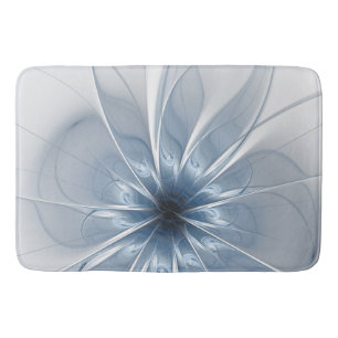 Soft and tenderness blue fractal fantasy flower cu bath mat