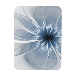 Soft and tenderness blue fractal fantasy flower cu magnet