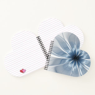 Soft and tenderness blue fractal fantasy flower cu notebook