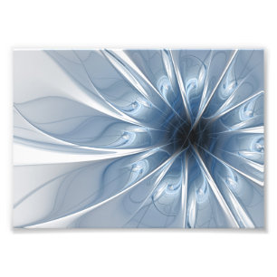 Soft and tenderness blue fractal fantasy flower cu photo print