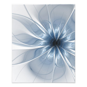Soft and tenderness blue fractal fantasy flower cu photo print