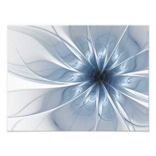 Soft and tenderness blue fractal fantasy flower cu photo print