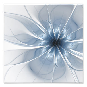 Soft and tenderness blue fractal fantasy flower cu photo print