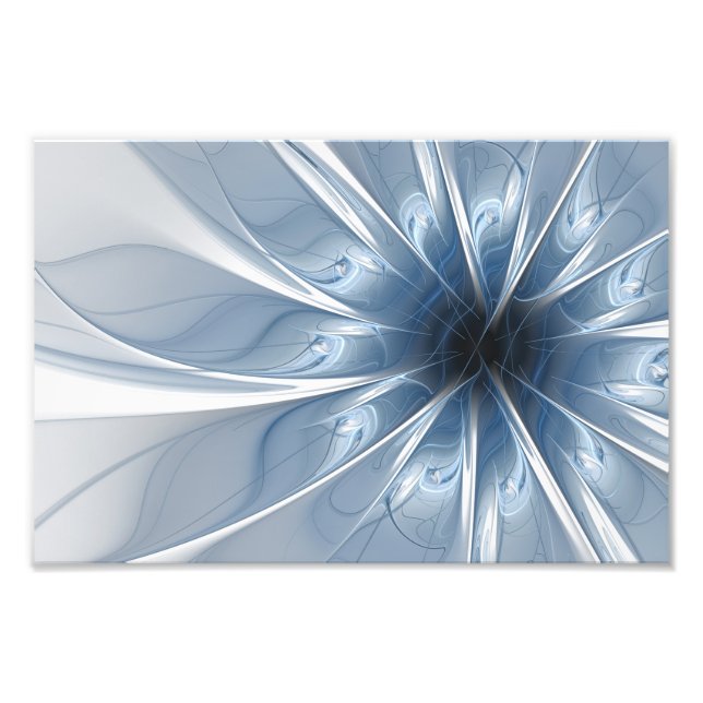 Soft and tenderness blue fractal fantasy flower cu photo print (Front)