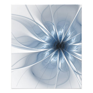 Soft and tenderness blue fractal fantasy flower cu photo print