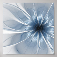Soft and tenderness blue fractal fantasy flower cu