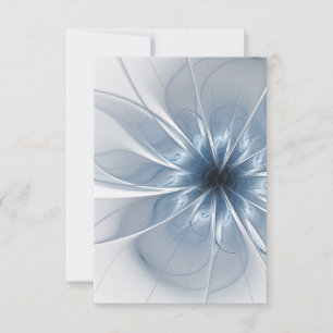 Soft and tenderness blue fractal fantasy flower cu thank you card