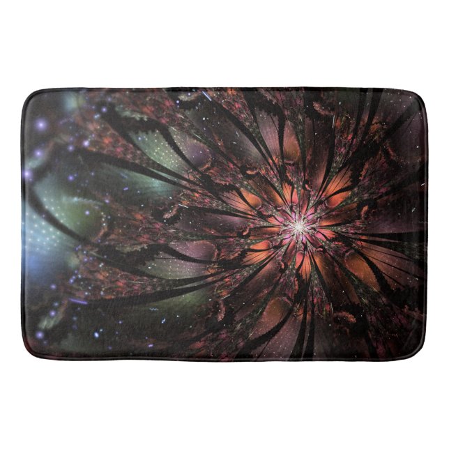 Soft and tenderness fractal fantasy flower  bath mat (Front)