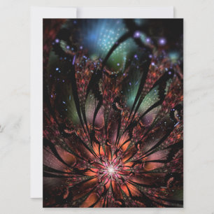 Soft and tenderness fractal fantasy flower card