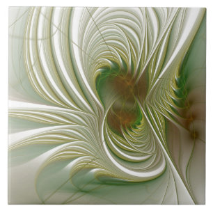 Soft and tenderness fractal fantasy flower ceramic tile