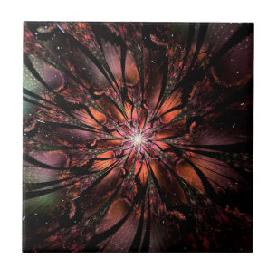 Soft and tenderness fractal fantasy flower  ceramic tile