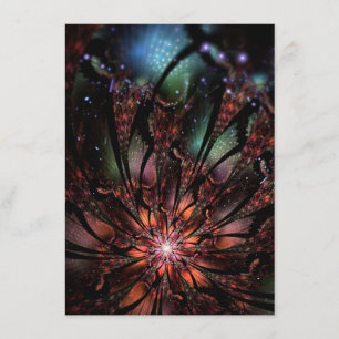 Soft and tenderness fractal fantasy flower enclosure card