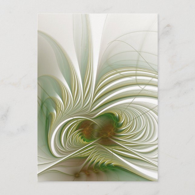 Soft and tenderness fractal fantasy flower enclosure card (Front)