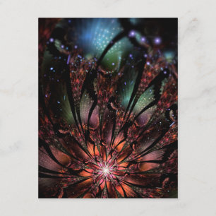 Soft and tenderness fractal fantasy flower enclosure card
