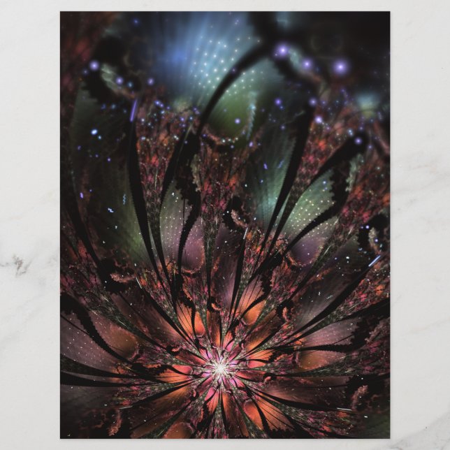 Soft and tenderness fractal fantasy flower flyer (Front)