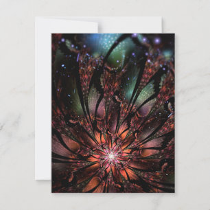 Soft and tenderness fractal fantasy flower invita card