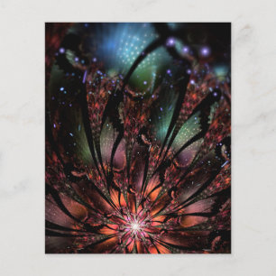 Soft and tenderness fractal fantasy flower invita flyer