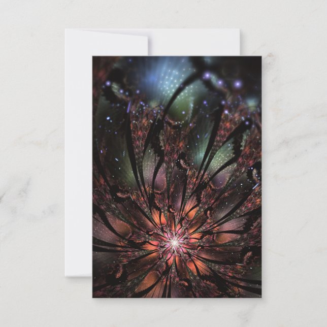 Soft and tenderness fractal fantasy flower  invitation (Front)