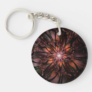 Soft and tenderness fractal fantasy flower key ring