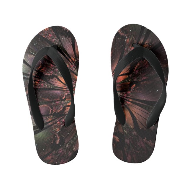 Soft and tenderness fractal fantasy flower   kid's thongs (Footbed)