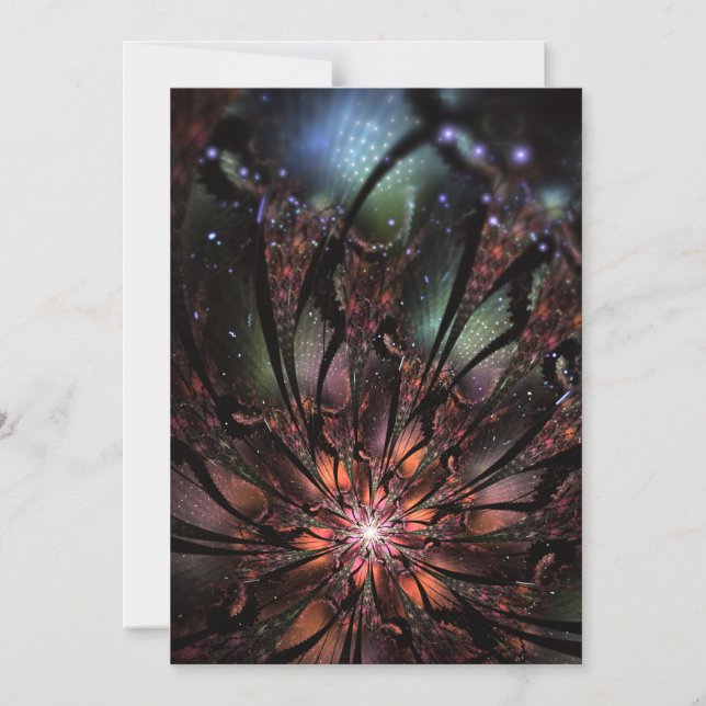 Soft and tenderness fractal fantasy flower  magnetic invitation (Front)