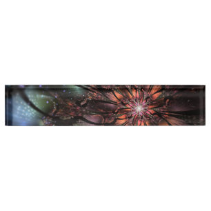 Soft and tenderness fractal fantasy flower nameplate