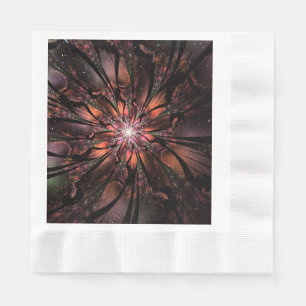 Soft and tenderness fractal fantasy flower napkin