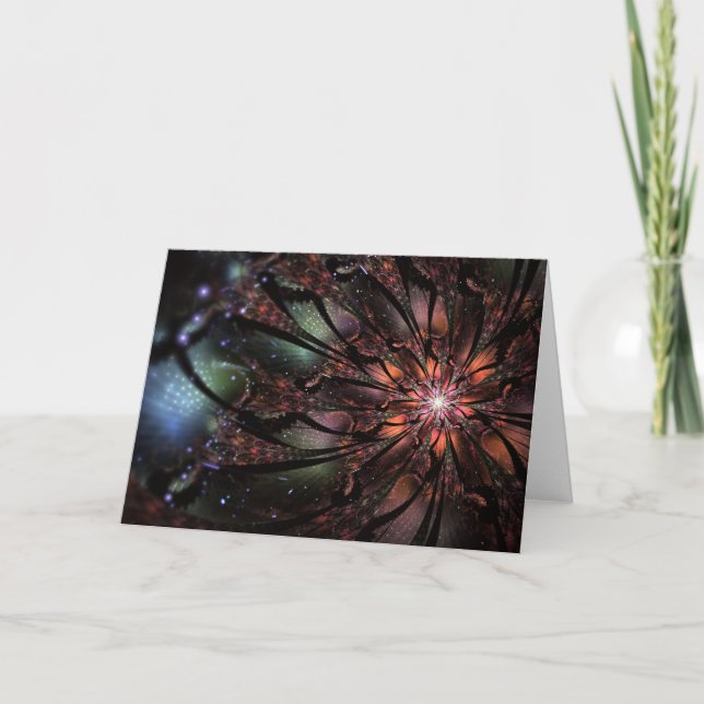 Soft and tenderness fractal fantasy flower   note card (Front)
